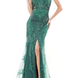 Emerald Lace Prom Dress